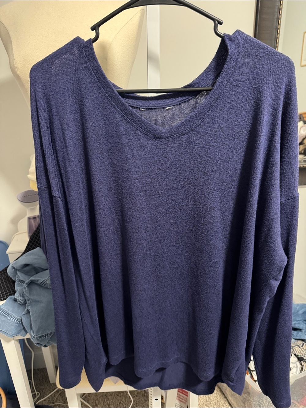 Classic Navy V-Neck Women's Sweater
